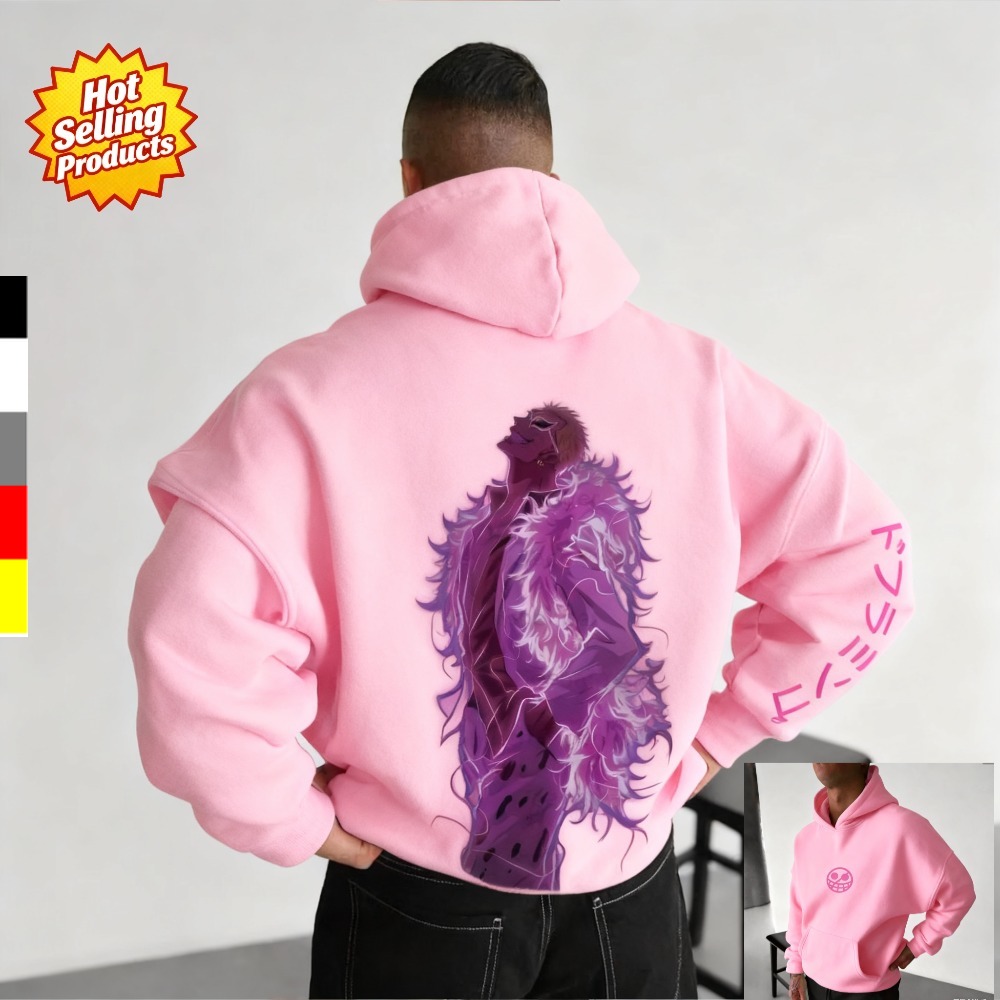 Winter Clothing In Japan - ワンピースパーカー ドンキホーテ・ドフラミンゴ 新しいスウェットシャツ男性女性 Y2k オーバーサイズルーズフィットコンフォートストリートウェアユニセックス秋冬 ​