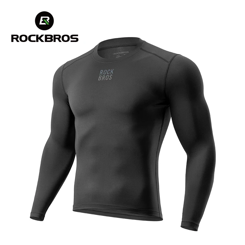 Winter Clothing Layers - ROCKBROS 冬用暖かいサイクリングベースレイヤー サーマルフリース 長袖スポーツインナーウェア 防風 アウトドアハイキング自転車用衣類