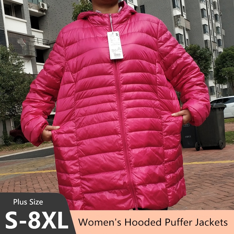 Winter Clothing Essentials - プラスサイズ 5XL 6XL 7XL 女性のフード付きパファージャケット 2023