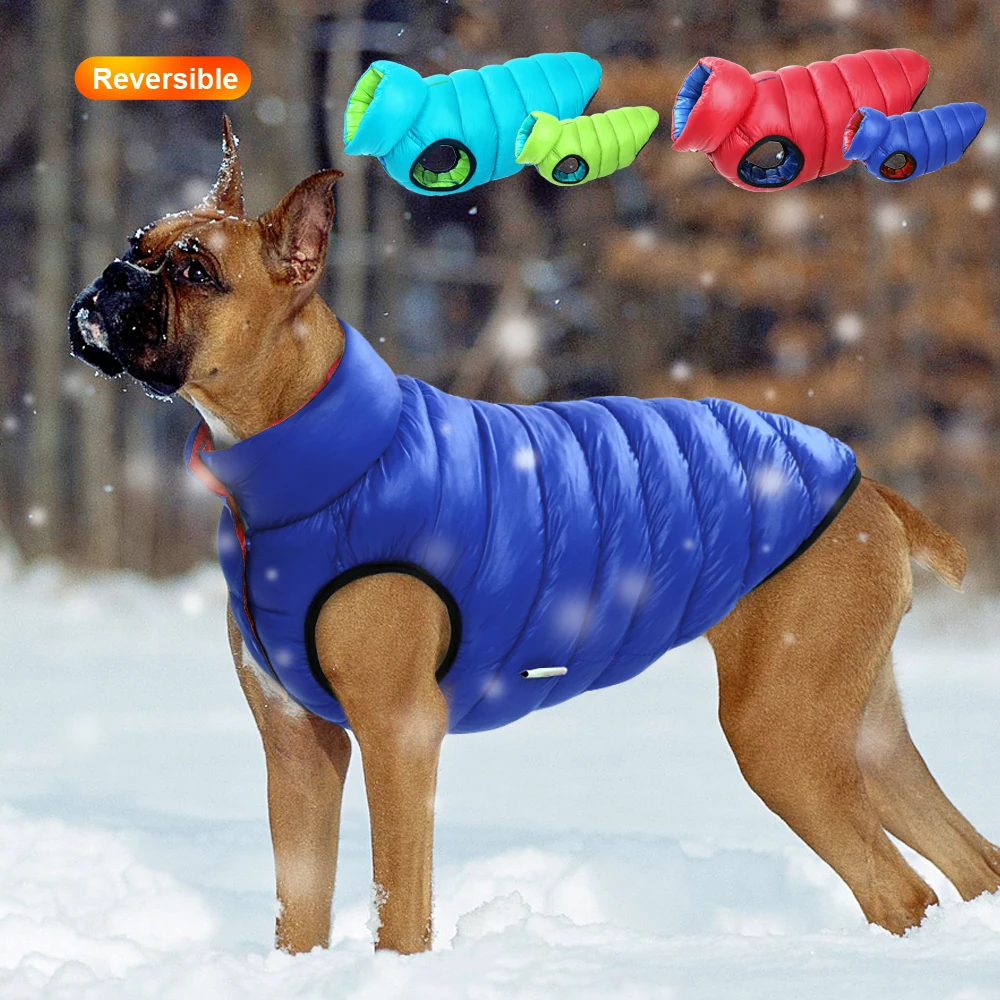Winter Clothing Layers - 暖かい冬の犬服ベストリバーシブル犬ジャケットコート 3 層厚いペット服防水衣装小型大型犬用