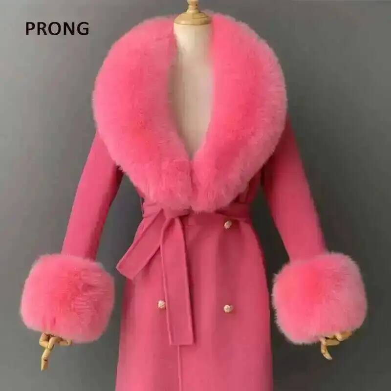 Winter Clothing Essentials - 女性用の本物の毛皮の襟と袖口のセット,ふわふわの大きなショール,暖かいキツネの毛皮のスカーフ,毛皮のスカーフ,女性のコートアクセサリー,冬