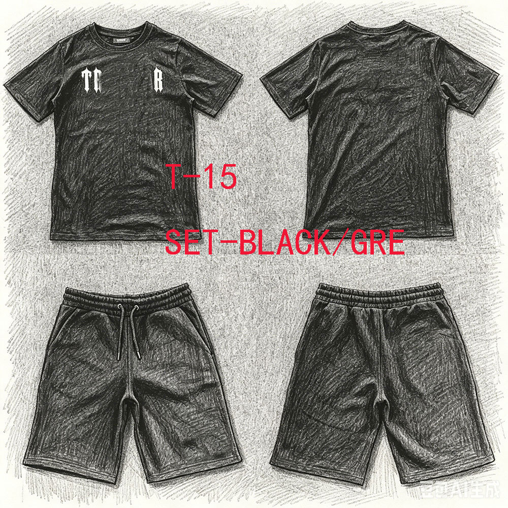 Winter Clothing Women'S - T-15 ショートセットトラックスーツパンツ Tシャツ ジョギング ストリートウェア メンズ