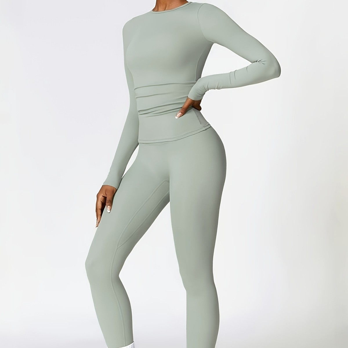 タイトフィットヨガスーツスリム長袖アウトドアランニングスポー - Winter Clothing Women'S のレビューと価格