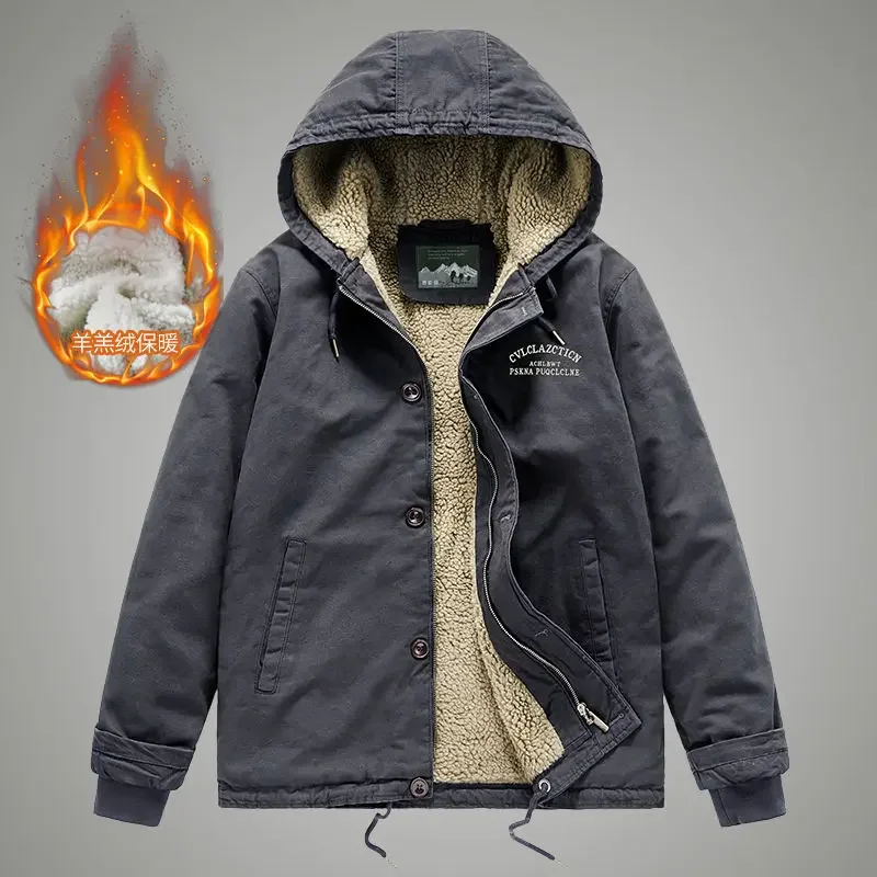 フード付きメンズジャケット,ラムズファーライニング付きメンズ - Winter Clothing Essentials のレビューと価格