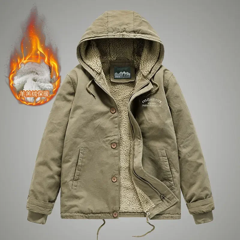 フード付きメンズジャケット,ラムズファーライニング付きメンズ - Winter Clothing Essentials のレビューと価格