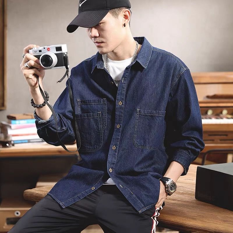 春の若者向けハンサムデニムツール加工長袖シャツメンズインスタ - Winter Clothing Essentials のレビューと価格