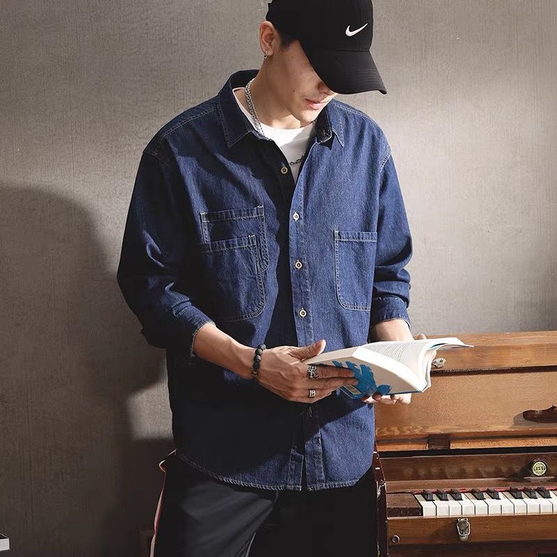 春の若者向けハンサムデニムツール加工長袖シャツメンズインスタ - Winter Clothing Essentials のレビューと価格