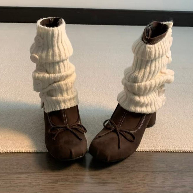 ボウ付きハイヒールレディースブーツ、ニューマリージェーンシュ - Winter Clothing Women'S のレビューと価格