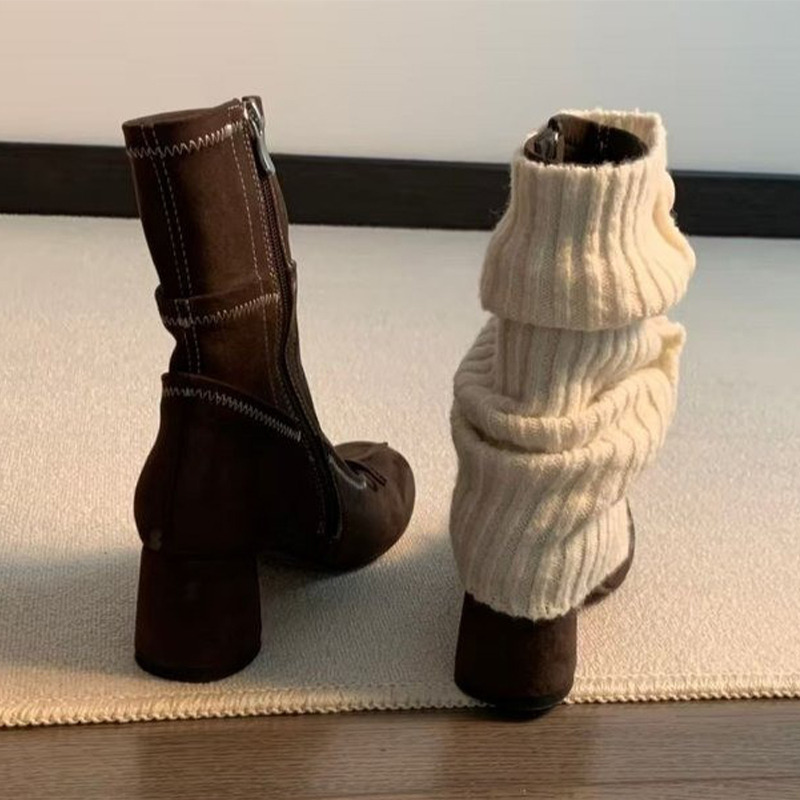 ボウ付きハイヒールレディースブーツ、ニューマリージェーンシュ - Winter Clothing Women'S のレビューと価格