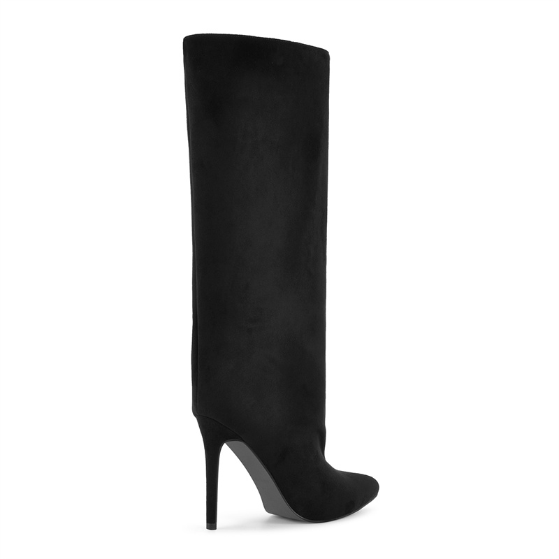 Onlymaker ブラック フェイクスエード ニーハイブー - Winter Clothing Women'S のレビューと価格
