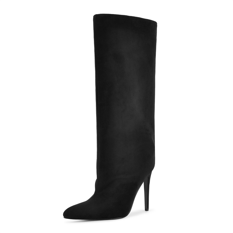 Onlymaker ブラック フェイクスエード ニーハイブー - Winter Clothing Women'S のレビューと価格