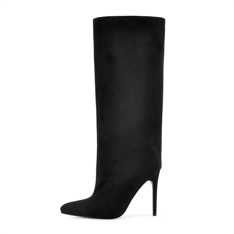 Onlymaker ブラック フェイクスエード ニーハイブー - Winter Clothing Women'S のレビューと価格