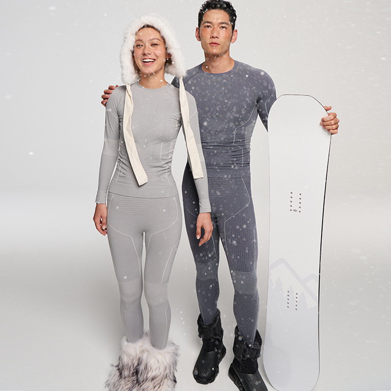 アウトドアクライミングスキー下着セット速乾性メリノウール女性 - Winter Clothing Layers のレビューと価格
