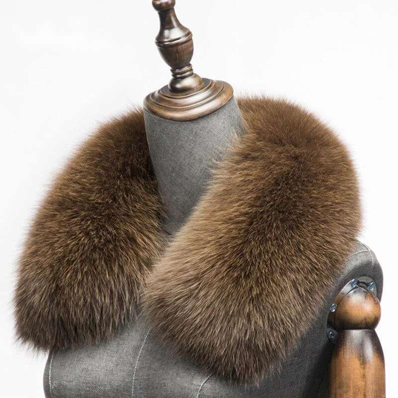 冬の天然キツネの毛皮のスカーフスクエアカラー男性用ショートス - Winter Clothing Essentials のレビューと価格