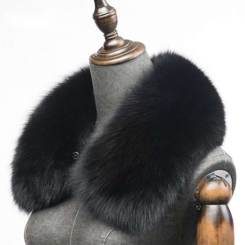 冬の天然キツネの毛皮のスカーフスクエアカラー男性用ショートス - Winter Clothing Essentials のレビューと価格