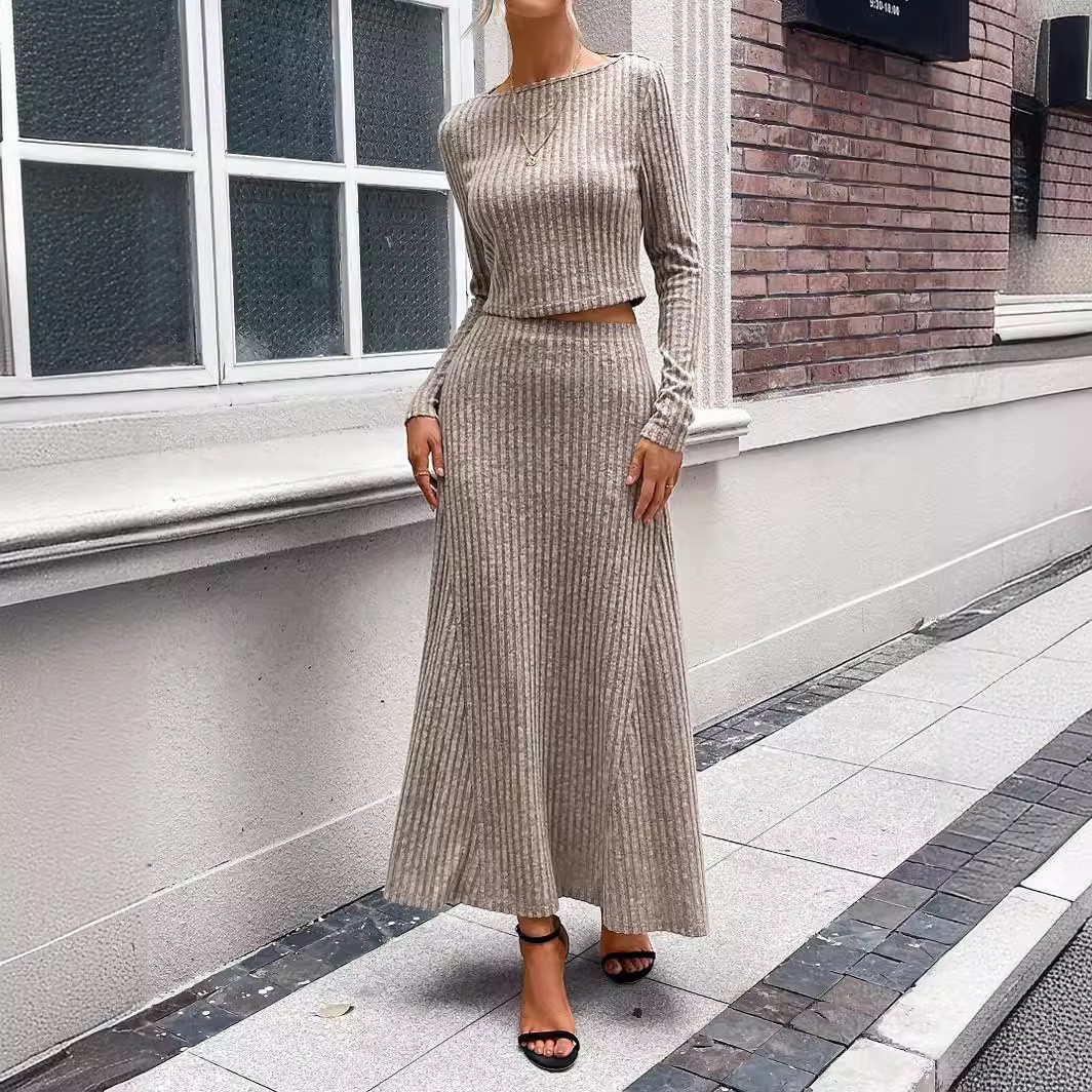 冬のレディース服2点セット スリム長袖ニットトラックスーツ  - Winter Clothing Women'S のレビューと価格