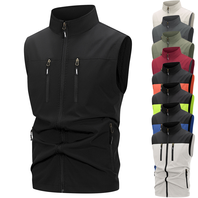 メンズ軽量ソフトシェルベスト ジッパーポケット付き 防風 ノ - Winter Clothing Essentials のレビューと価格