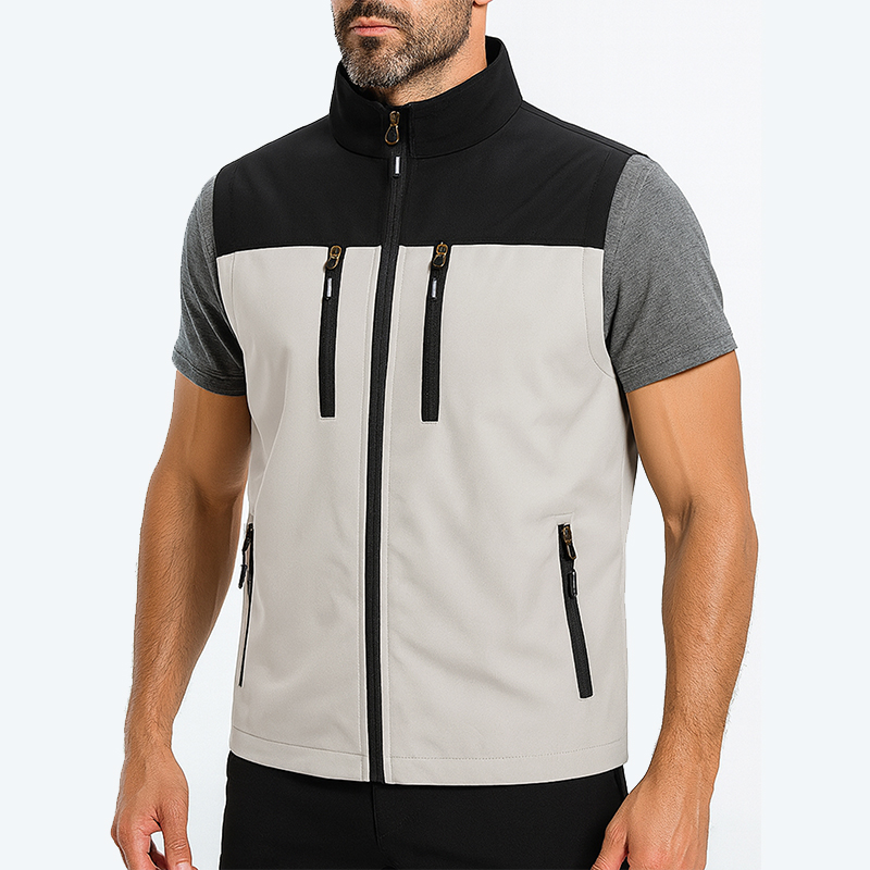 メンズ軽量ソフトシェルベスト ジッパーポケット付き 防風 ノ - Winter Clothing Essentials のレビューと価格