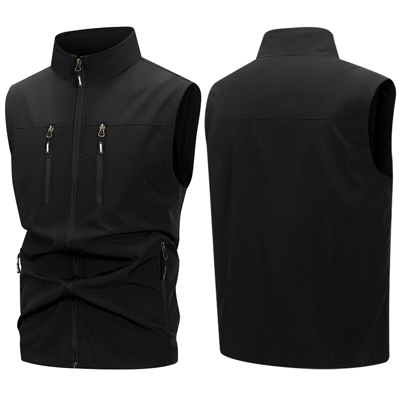 メンズ軽量ソフトシェルベスト ジッパーポケット付き 防風 ノ - Winter Clothing Essentials のレビューと価格