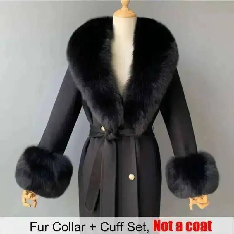 女性用の本物の毛皮の襟と袖口のセット,ふわふわの大きなショー - Winter Clothing Essentials のレビューと価格