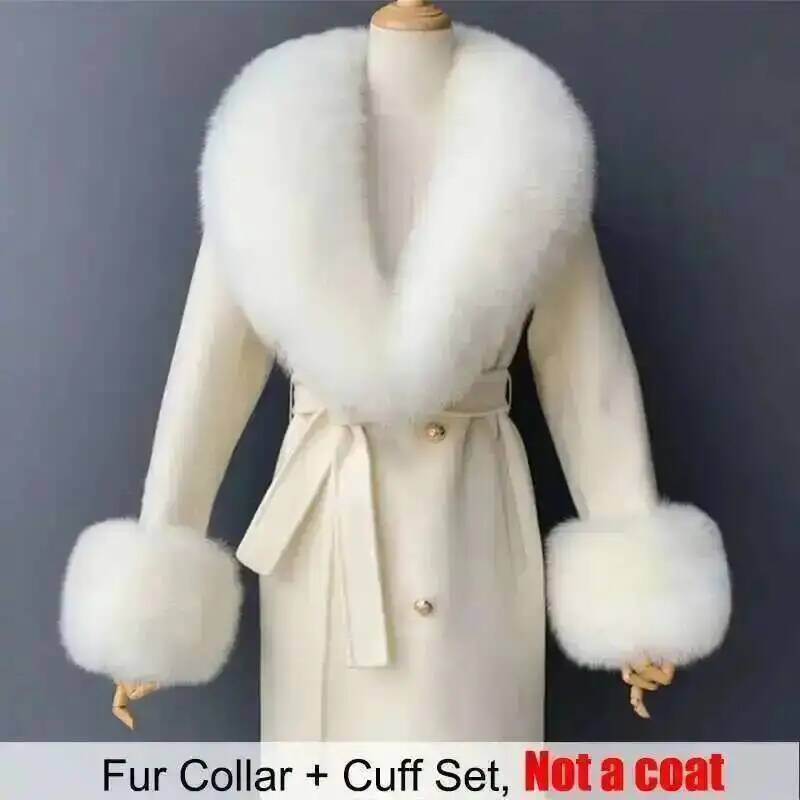 女性用の本物の毛皮の襟と袖口のセット,ふわふわの大きなショー - Winter Clothing Essentials のレビューと価格