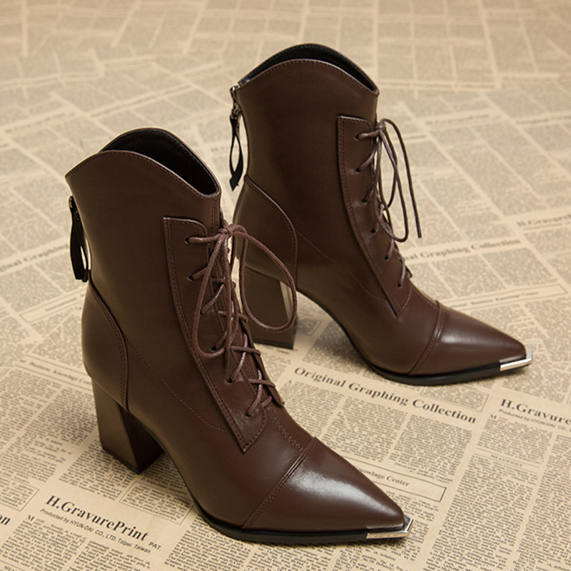 レディースアンクルブーツ ファッション ポインテッドトゥ ハ - Winter Clothing Women'S のレビューと価格