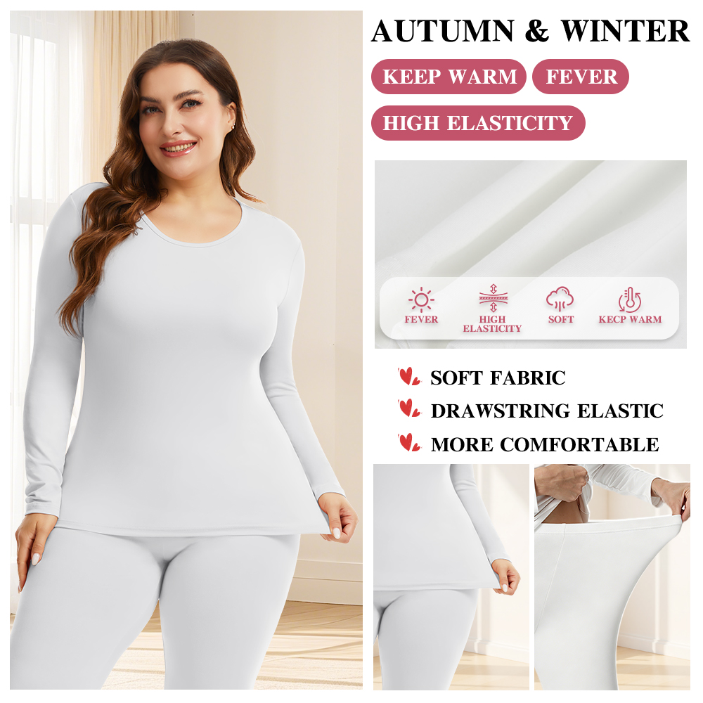 XL-5XL レディースサーマル下着セット 長袖トップスとロ - Winter Clothing Layers のレビューと価格